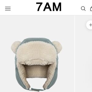 7am Enfant Cub Hat- Blue and Cream Winter Hat